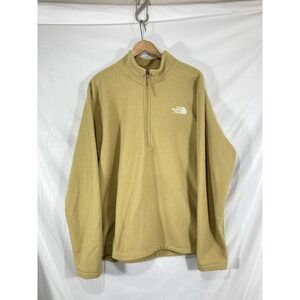 The North Face Fleece Pullover Men Size Large Gold 1/4 Zip Sweatshirt